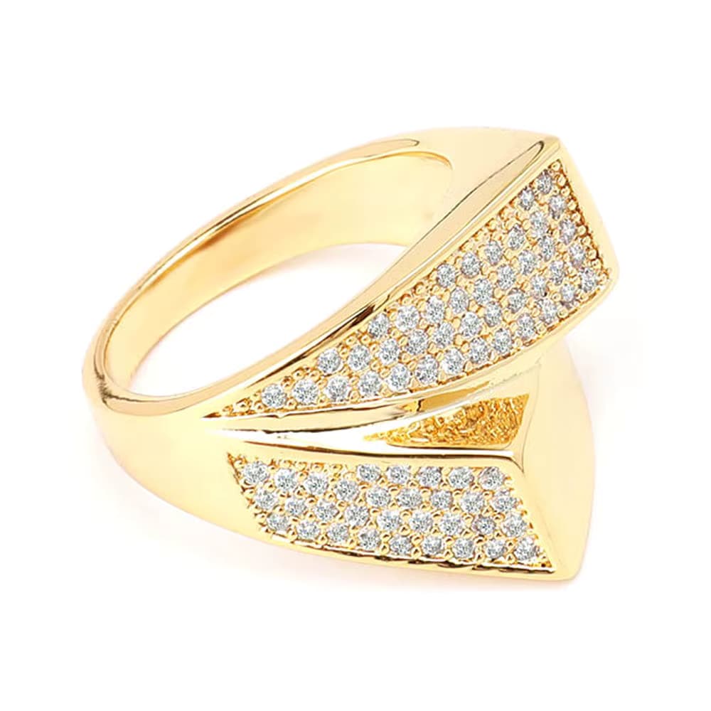 VAROLE Minimalistische Gekreuzte Geometrie Ringe Für Frauen Gold Farbe CZ Ring Mode Schmuck Geschenke Anillos
