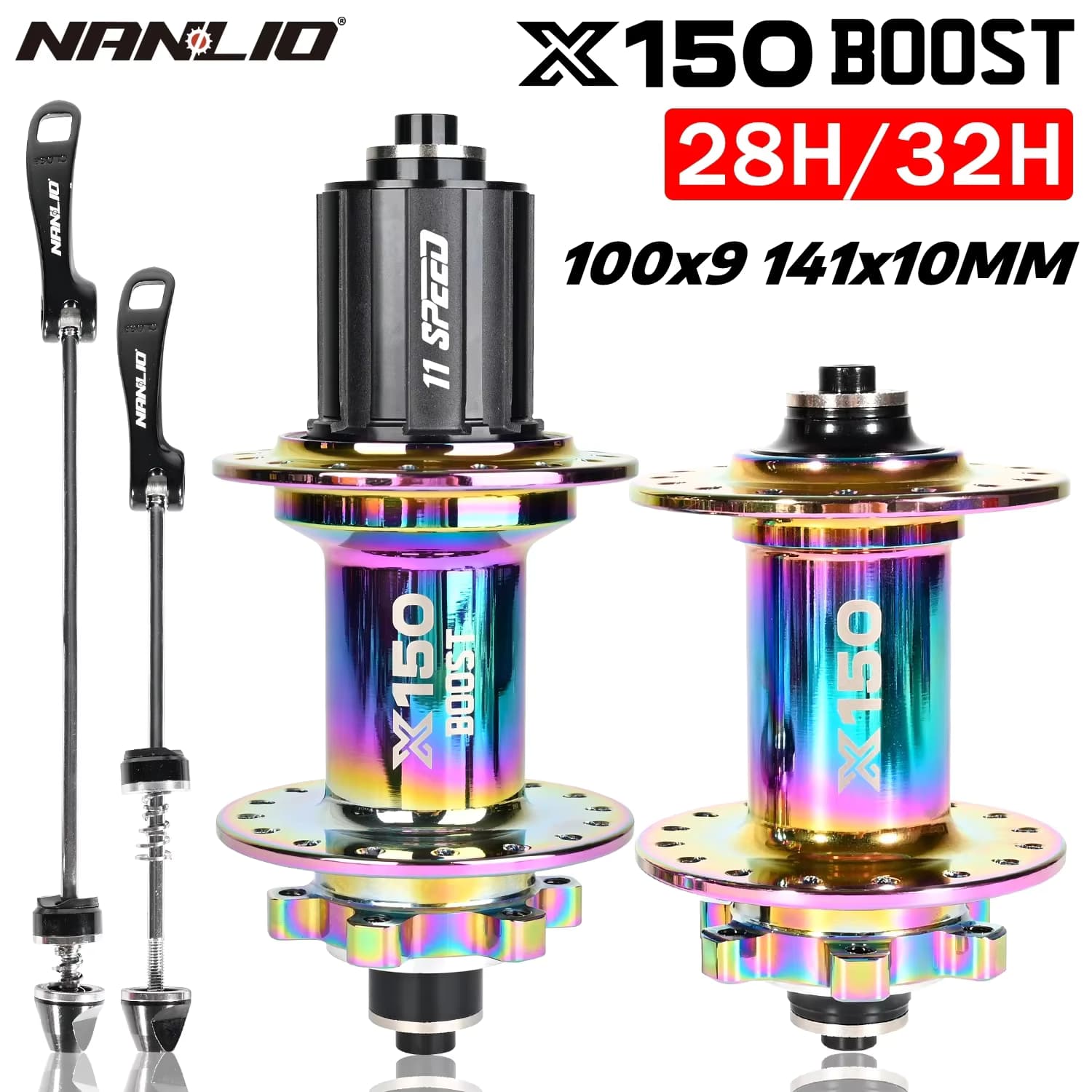 Fahrradnaben Nanlio X150 BOOST QR 141*10MM Mountainbike-Nabe 6 Sperrklinken 150T 28/32Loch 141x5MM HG MS XD 8 9 10 11 12Gang
