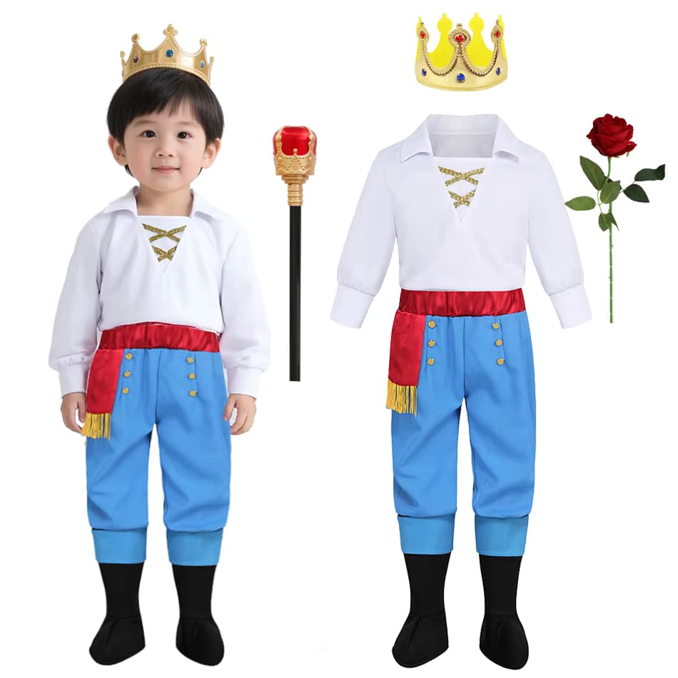Junge Prinz Kleidung Halloween Kindertag Cosplay Anzug Kleine Meerjungfrau Prinz Eric COS Kleidung Kinder Bühne Leistung Kleidung