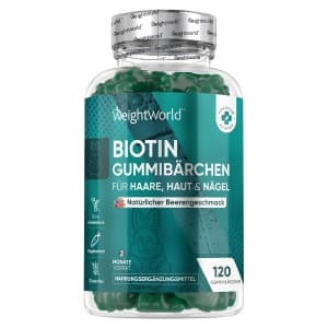 Gummibärchen für Haare, Haut & Nägel - Kaubare Beauty Ergänzung mit Vitaminen - 120 Gummibärchen. Offer from WeightWorld DE.