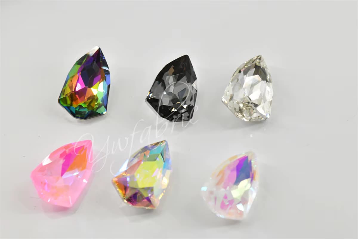72 stücke großhandel glas perlen Schild form strass facettierten edelstein steine glas kristalle für handwerk klar AB 15mm x 24mm