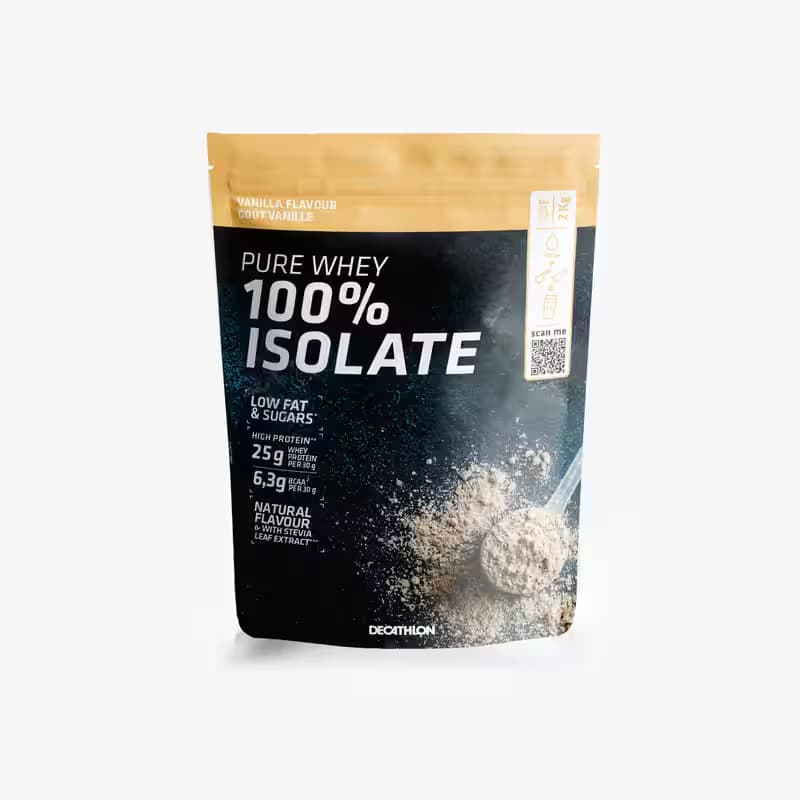 Pure Whey 100% Isolate Vanilla Flavour, 2.2 kg. Offer from Decathlon Ireland.