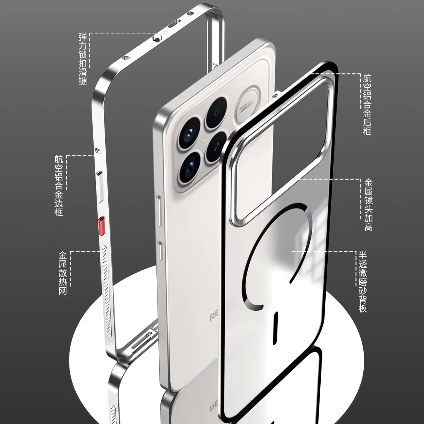 Magnetische Handyhülle für Mi POCO F8 Ultra F8Pro Aluminiumlegierung Metallrahmenhülle für Redmi K90 Pro Max Matt Klare Acryl-Abdeckung