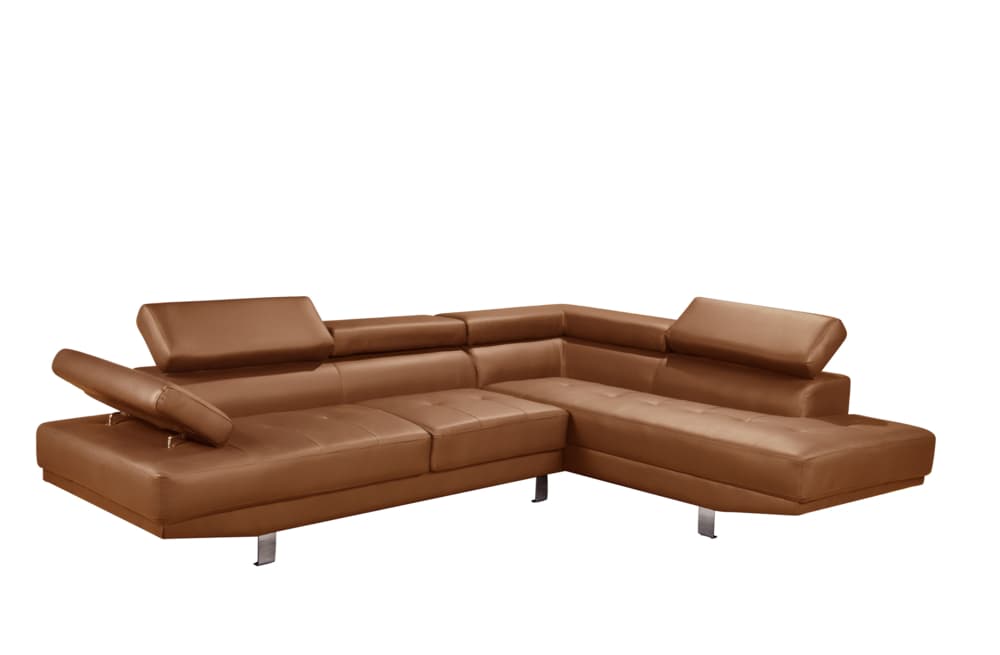 Happy Home Ecksofa mit verstellbaren Kopf- und Arm-Funktionen in Lederoptik - Braun. Offer from Norma24 DE.