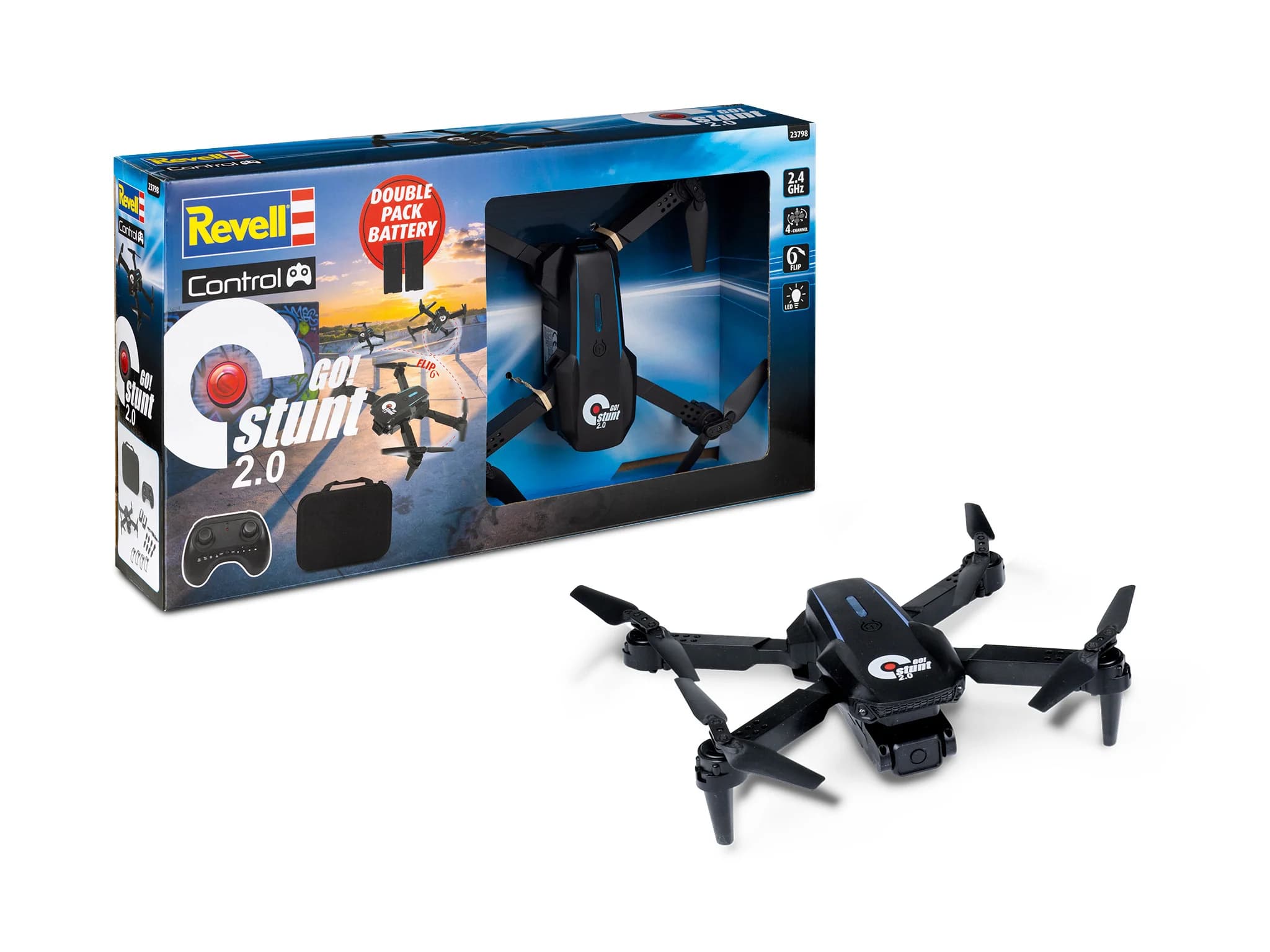RC Quadrocopter GO! Stunt 2.0. Angebot von Revell-shop DE/AT.