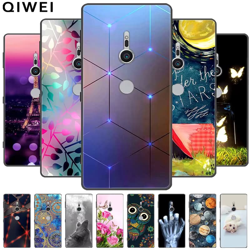 Fall Für Sony Xperia XZ1 XZ2 XZ3 Abdeckung Silikon Gemalt Weiche Telefon Zurück Fällen für Sony XZ2 Compact Premium Schutzhülle Funda Capa