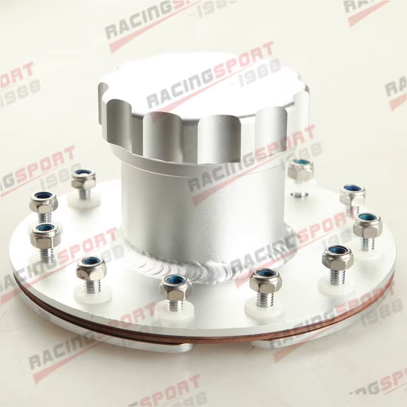 Billet Aluminium Fuel Cell Schnelle Füllstoff Neck 12 Bolzen Flansch & Füllstoff Kappe Silber