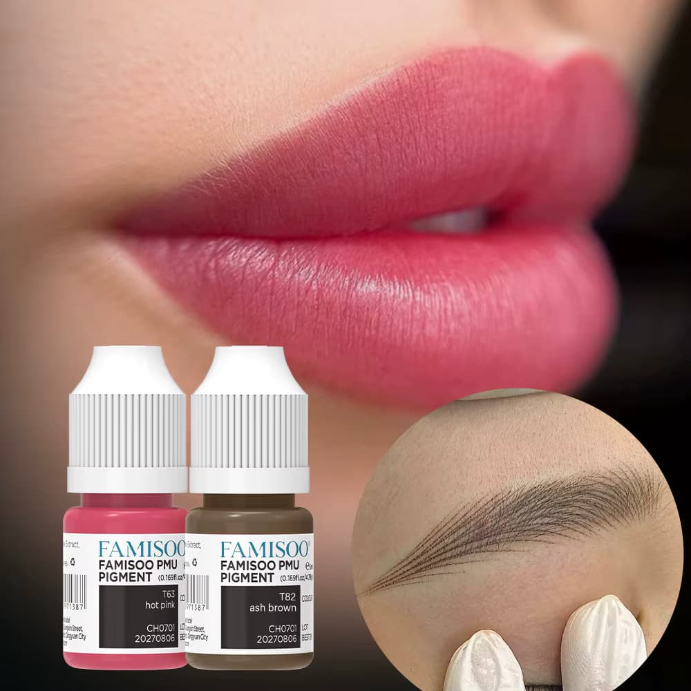FAMISOO 5ML Permanent Make-up Pigment Tattoo Lippen Tattoo Tinten Augenbrauen Eyeliner Pigmente Microblading Pigment Tattoo Farbstoffe