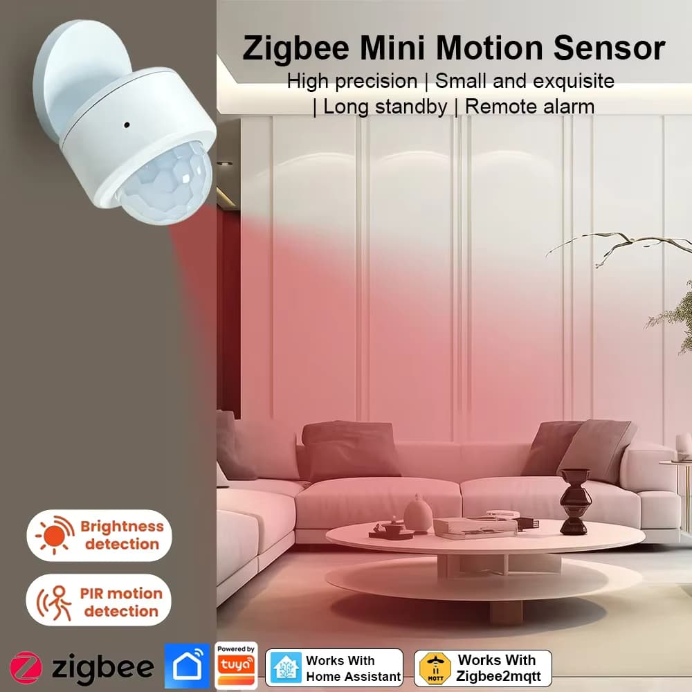 Tuya Zigbee 3.0 PIR-Bewegungsmelder Infrarot-Smart-PIR-Sensor Drahtloses Hausalarmsystem Kompatibel mit Home Assistant Z2M