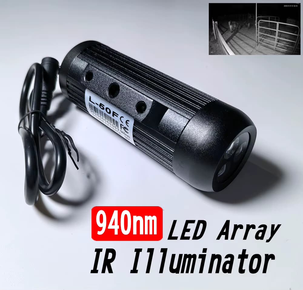 940 nm, schwarz, 6 W, unsichtbar, Tag und Nacht, 3-teiliges IR-LED-Array, Beleuchtungslicht, Überwachungskamera, Nachtsicht, Fülllicht, Lichtquelle
