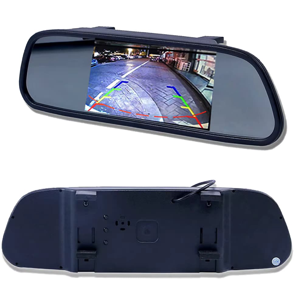5-Zoll-TFT-LCD-HD800 * 480-Bildschirm, Auto-Monitor, Spiegel, Rückfahr-Parkmonitor mit 2 Video-Eingängen, optionale Rückfahrkamera