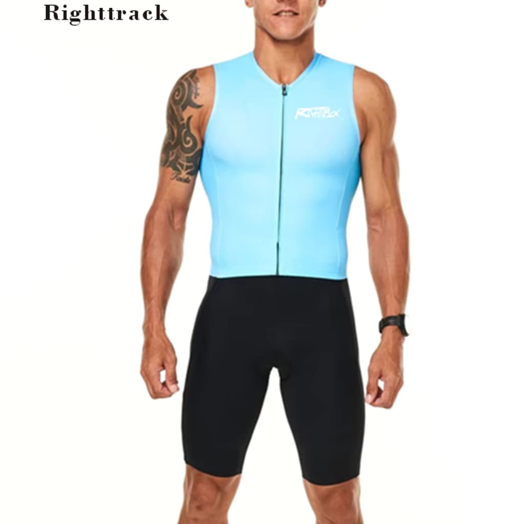 Rightrack Triathlon Rennen Anzug Bodys Ärmel Radfahren Skinsuit Mtb Rennrad Overalls Reiten Schwimmen Laufen Kleidung Kit