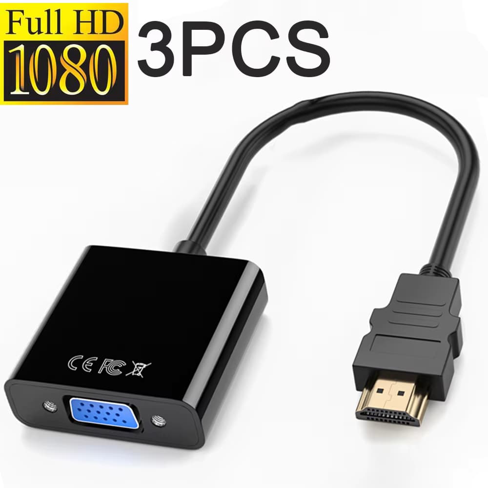 3 stücke HD 1080P HDMI-kompatibel zu VGA Adapter Digital Analog HDMI-kompatibel Stecker Auf Famale VGA kabel Konverter Für PC Laptop