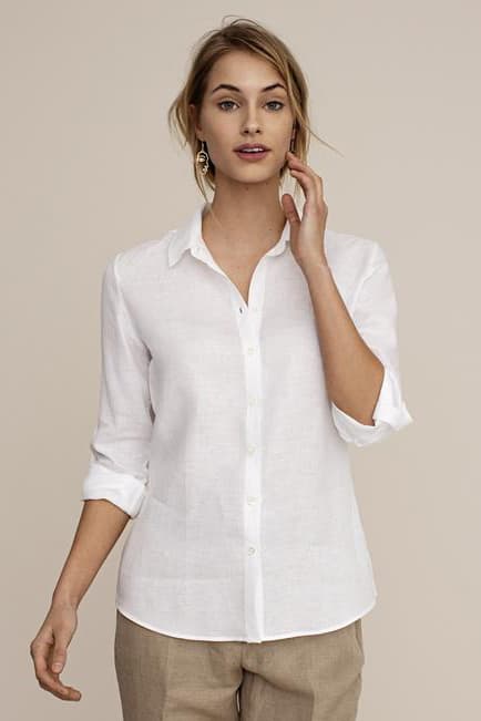 Arber Studio dames vegan Blouse Elm Wit. Aanbod van Shop Like You Give A Damn - NL & BE.