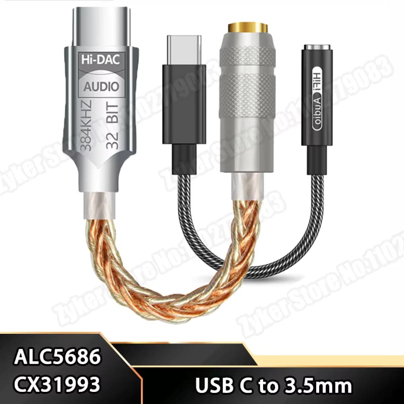 ALC5686 CX31993 HiFi DAC USB Typ C auf 3,5 mm AUX Digital Audio Kabel DAC für Android Typ C auf 3,5 Kopfhörer Adapter Dekodieren Amp