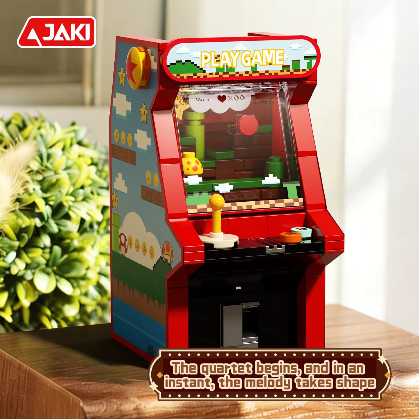 JAKI Retro-Elektronik-Serie Spielkonsole Hochwertige Bausteine MOC-Modell Montage Kreatives Ornament Kindergeburtstags-Geschenk