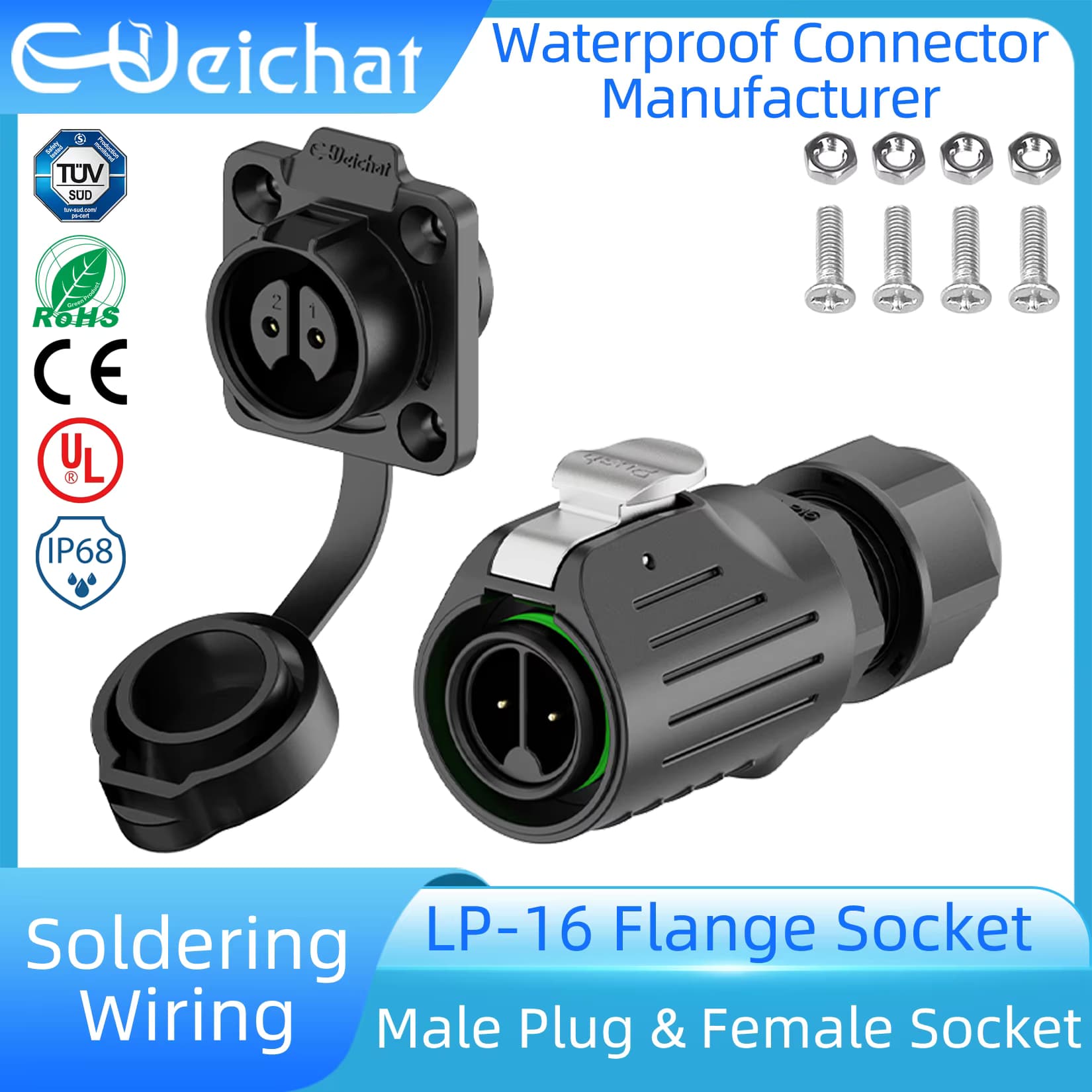 LP16 Luftfahrt 3pin 2 3 4 5 7 8 9Pin M16 Wasserdichte Solder Steckdose Draht Joint Power Stecker Flansch Buchse