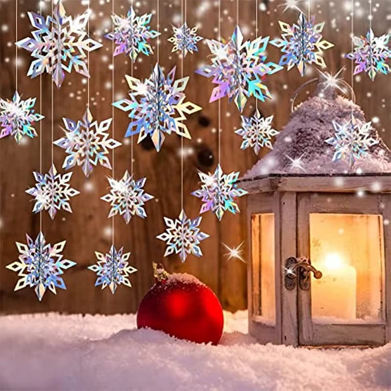 6 Stücke Weihnachten Schneeflocke 15/20/25 CM Hängen Weihnachtsbaum Ornament Weihnachten Wohnkultur Navidad Neujahr 2024 Dekor Zubehör