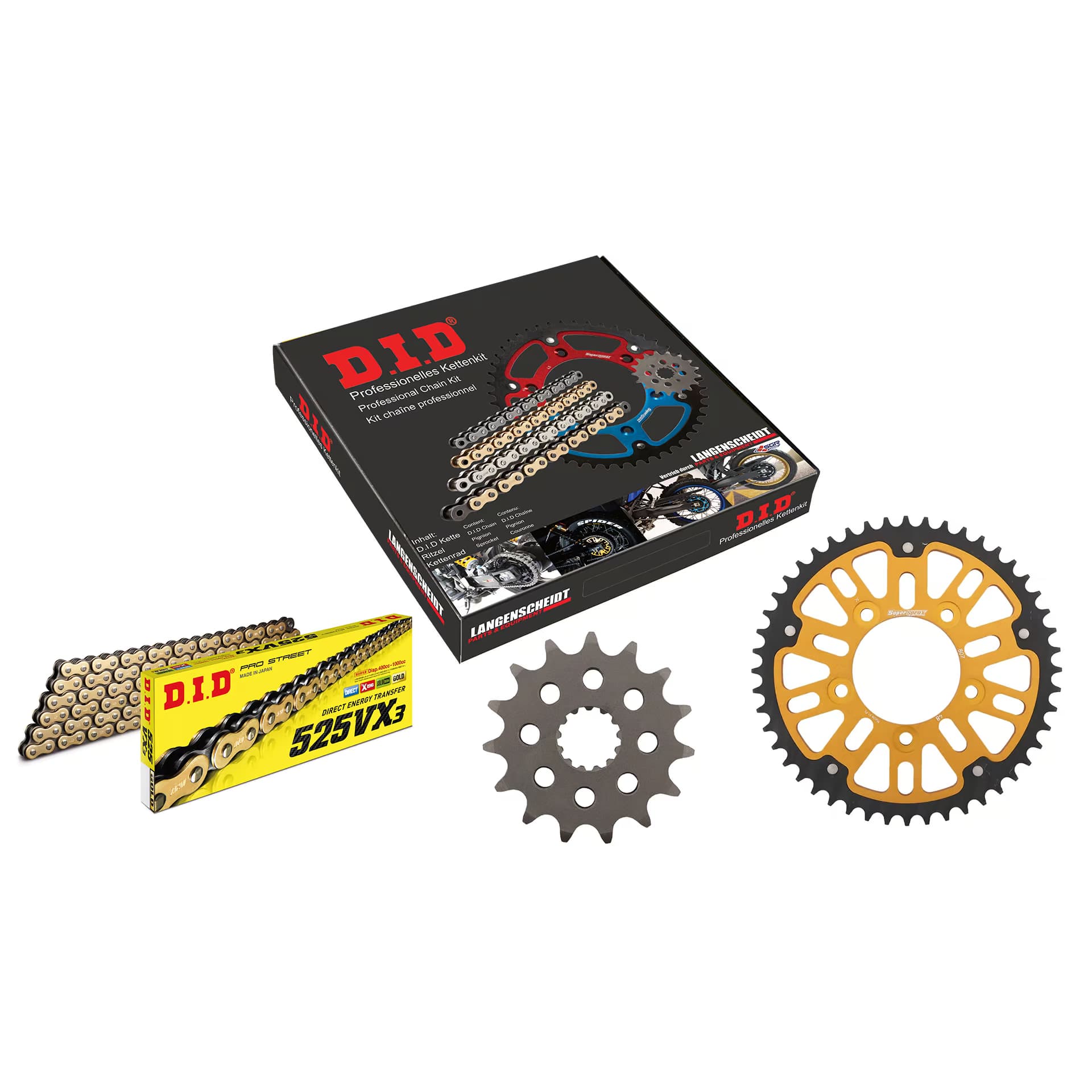 D.I.D. Supersprox Kettenkit Stealth 525VX3(G&B) Niet X 15/48/118 gold für Suzu - Motorradteile & Ersatzteile - Kraftübertragung. Offer from Polo-motorrad DE.