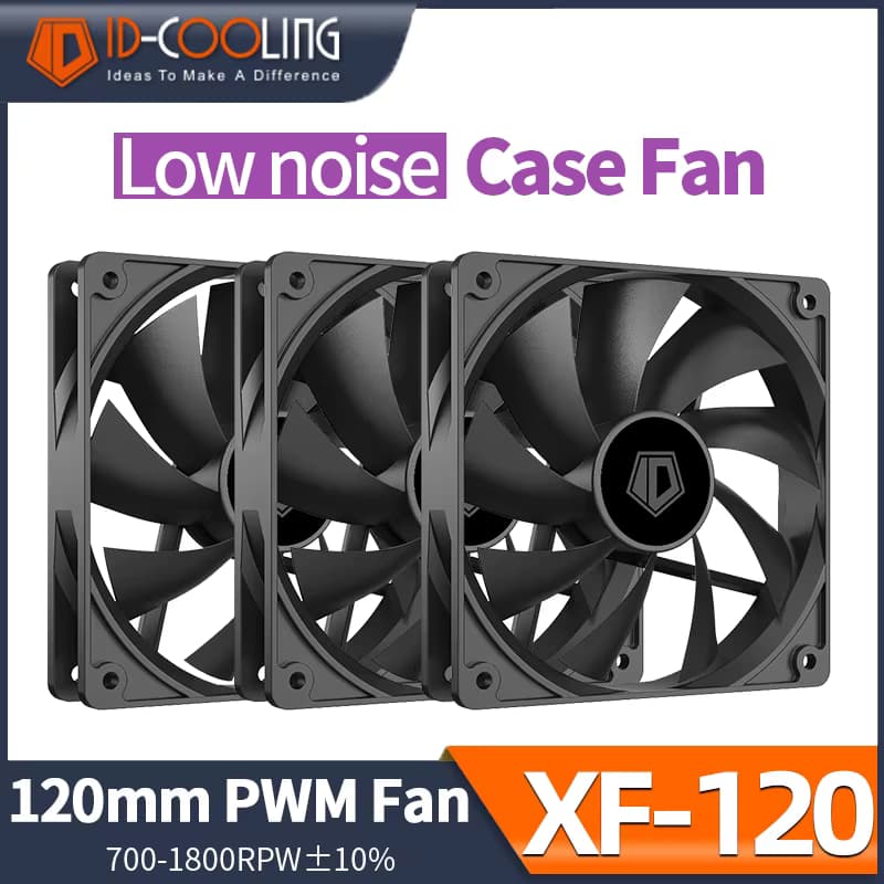 ID-COOLING XF-120-K Simplicity Efficiency PC Gamer Computer Gehäuselüfter 12V 4-Pin PWM Geschwindigkeitsregelung Seriell Schaltbare Kühlung Ventilator