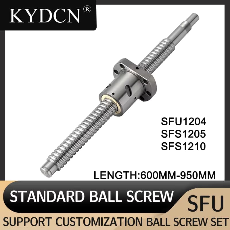 C7 bearbeitete SFU1204 SFS1205 SFS1210 600 650 700 750 800 850 900 950 mm Kugelumlaufspindel mit Einzelkugelmutter
