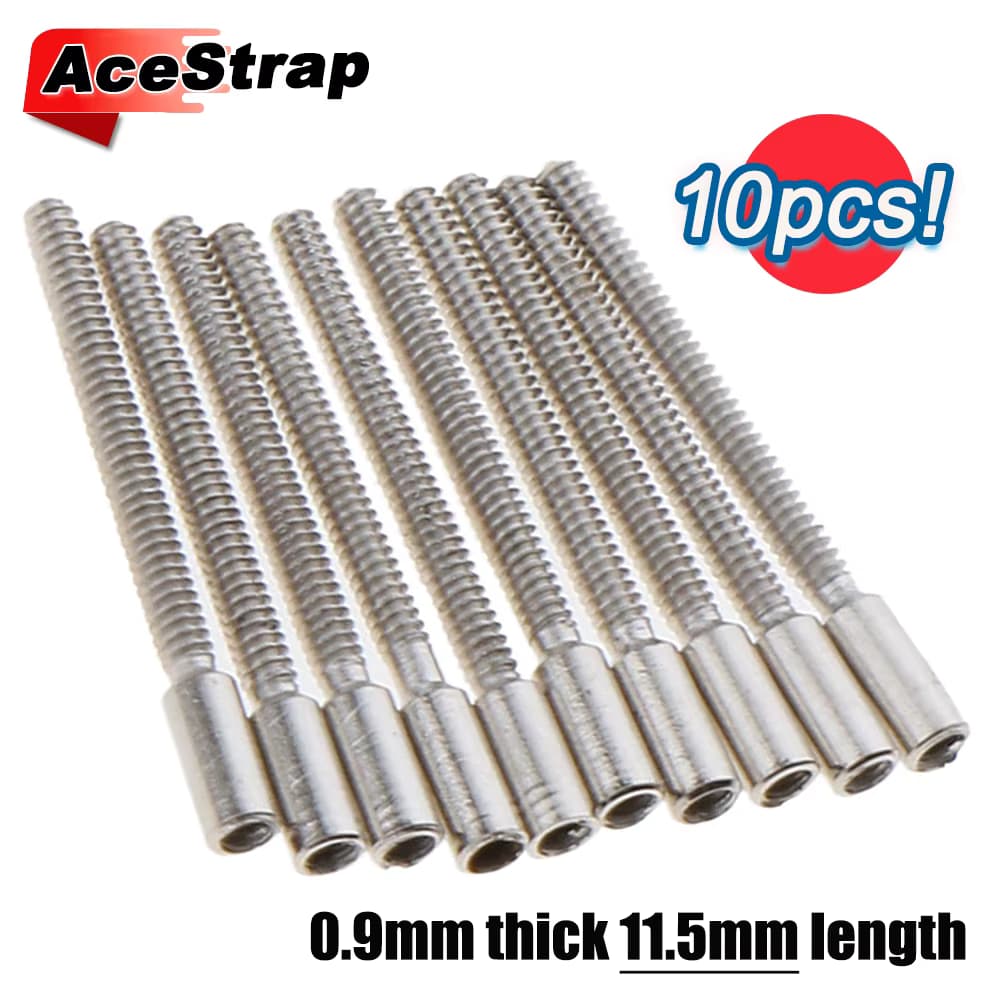 10 Stück Aufzugswellen-Verlängerungen, 11,5 mm, 0,9 mm dick, Reparaturwerkzeug, Silber, für Uhrmacher-Uhrenzubehör