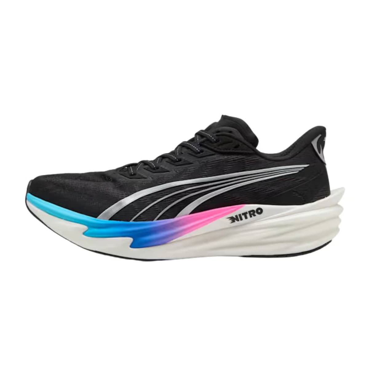 Chaussures Puma Deviate NITRO 4 Noir Bleu SS26, Taille 46,5 - EUR. Aanbod van 365 Rider FR.