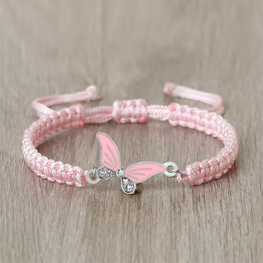 Mode Mehrfarbige Schmetterling Anhänger Armbänder Geflochtene Rosa Rot Glück Seil Armband Gebet Buddhistischen Schmuck Geschenke für Männer Frauen