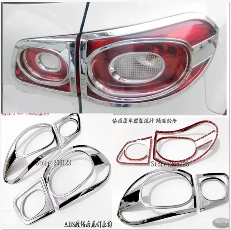 2010-2012 Für Volkswagen Tiguan ABS Chrom Hinten scheinwerfer Lampe Abdeckung