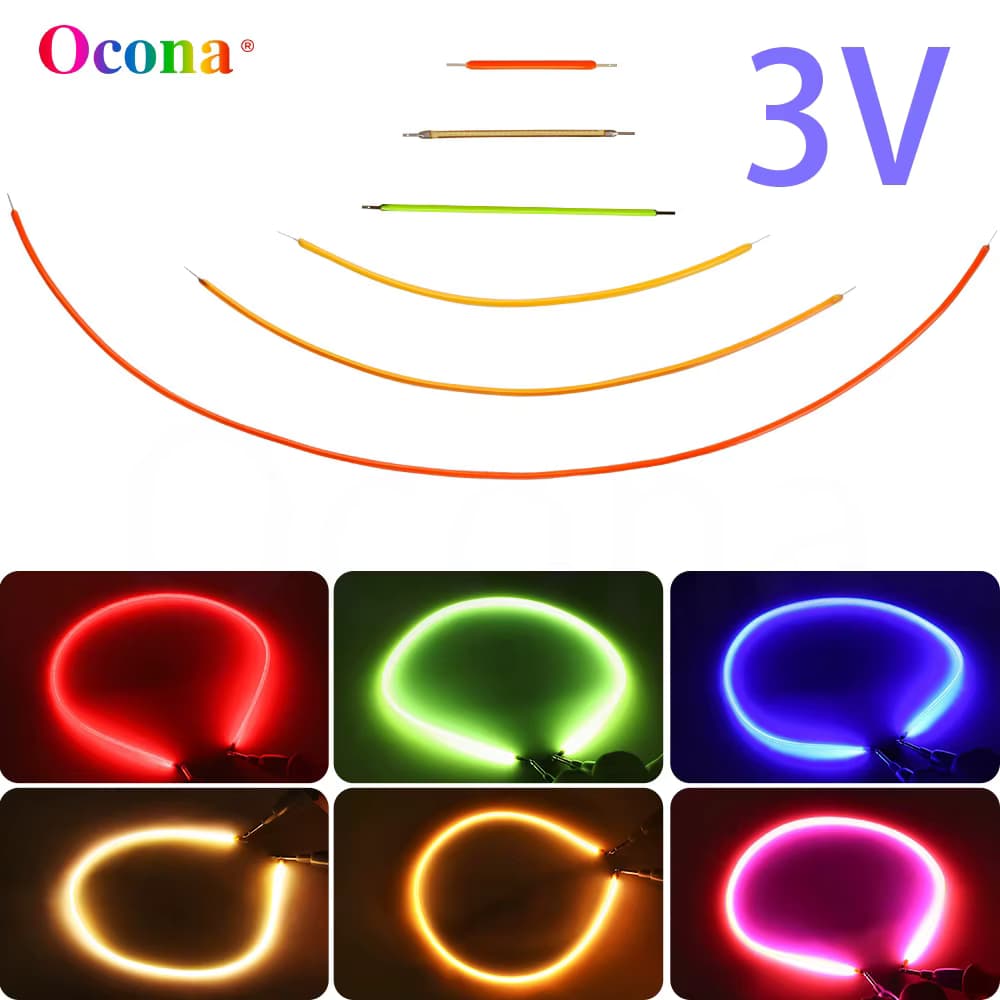 5 Stück flexibles COB-LED-Filament DC 3 V für Retro-Edison-Glühbirne, Spirale, DIY-Diodenbeleuchtung, 40 mm, 180 mm, 300 mm, rosa, warmweiß, rot, blau