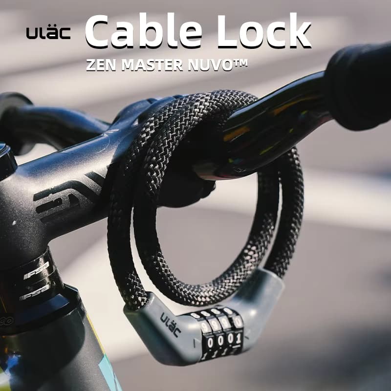 Ulac Fahrrad-Kabelschloss Tragbares Diebstahlsicherungs-Passwortschloss für Motorrad Roller MTB Rennrad 4-stelliges Zahlenschloss