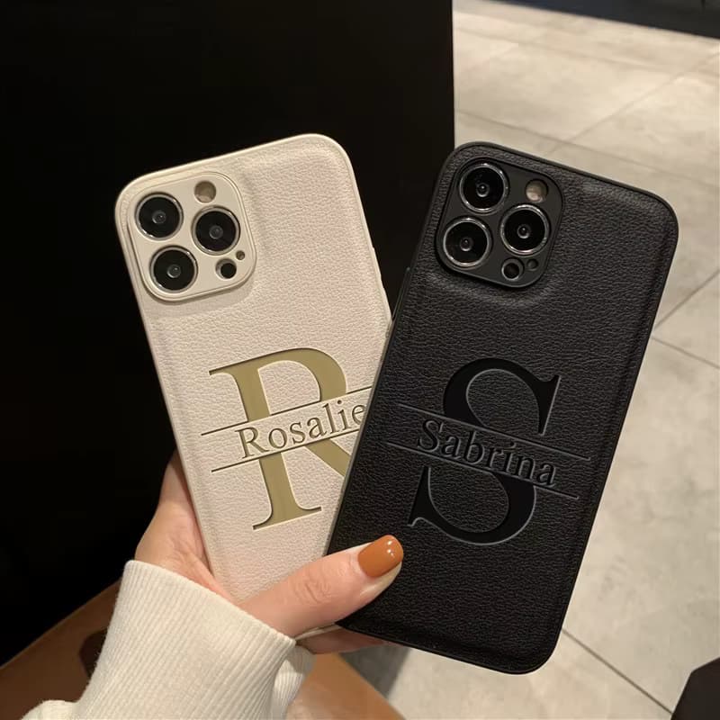 Personalisierte Handyhülle mit Namensinitialen für iPhone 18 17 16 15 14 13 12 11 Pro Max Plus 17 Air Stoßfeste Schutzhülle
