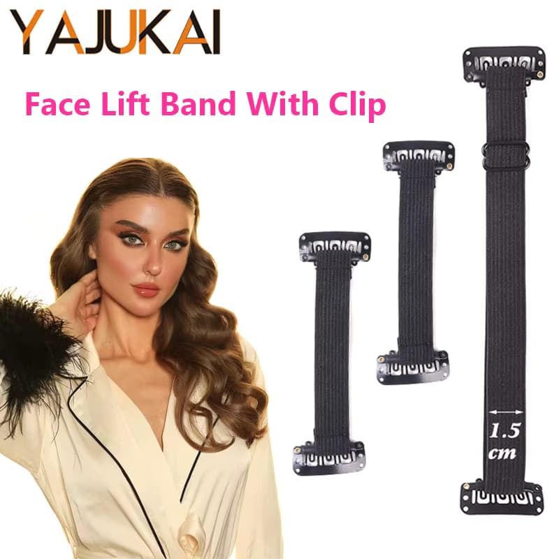Breites, unsichtbares Augenlifting-Band, verstellbares, sofort elastisches Gesichtslifting-Band mit Clips, Anti-Falten-Lifting-Gurt, BB-Gürtel
