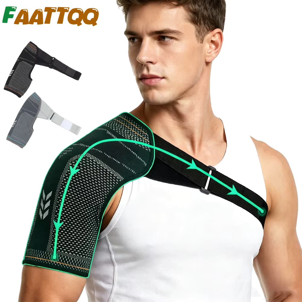 Schulterstütze, Verstellbare Gestrickte Kompressions-Schulterbandage, Passend für Linke und Rechte Schulter zum Laufen, Basketball, Fitness