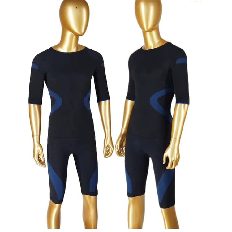 Blauer EMS-Bodi-Anzug EMS-Anzug EMS-Trainingsanzug EMS-Weste EMS-Unterwäsche Lyocell Polypropylen Polyamid Elastan für EMS-Maschine