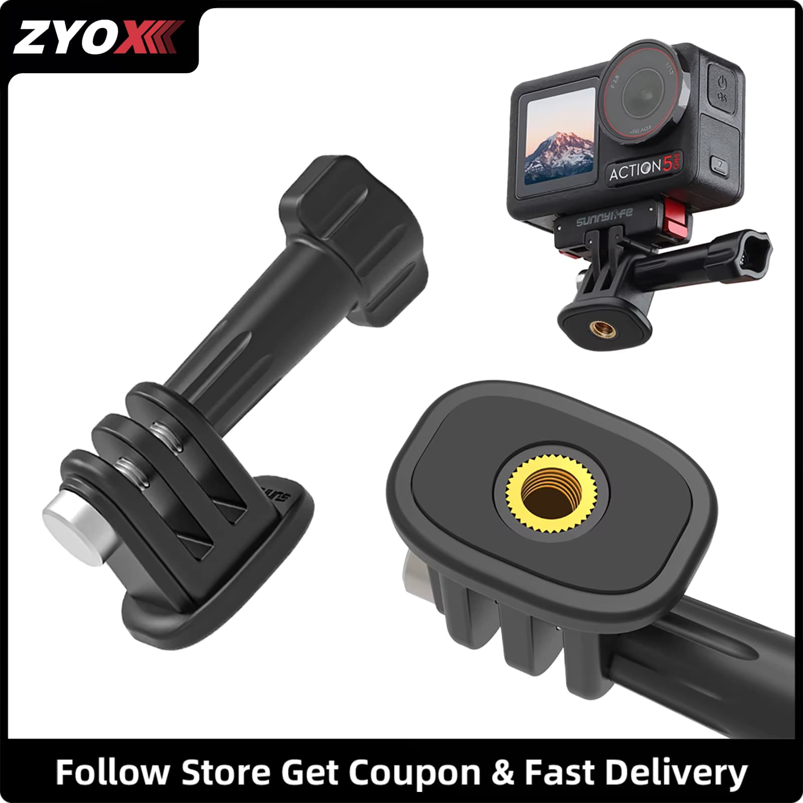 Stativ-Adapterhalterungen für DJI Osmo Action 3 4 5 Pro 1/4 Schraubenadapter für Gopro 13 12 11 10 9 Insta360 ACE Pro 2 Zubehör