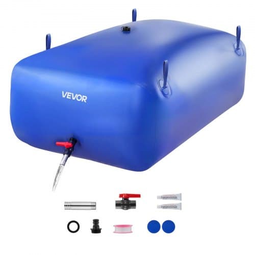VEVOR Wasserblasen Aufbewahrungsbehälter 540 L, Wasserspeicherbeutel aus strapazierfähiges 1000D PVC, Wasserspeicherblase, ideal für Camping, Gartenbewässerung, RV & Notfälle, blau
