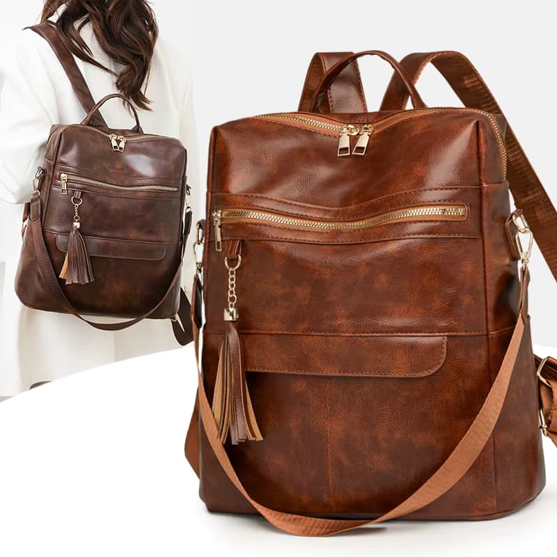 Mode Quaste Dekoration Frauen Rucksack Berühmte Marke Retro PU Leder Reise Rucksack Damen Große Kapazität Schulter Handtasche