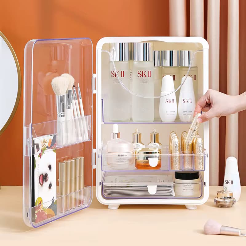 2022 Desktop Storage Makeup Storage Box Portable Cosmetic Organizer Make up Storage Box Desktop Drawers. Tilbud fra Alibaba US.