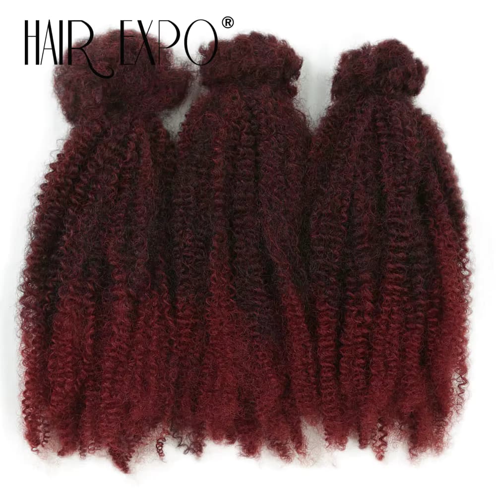 Synthetische Frühling Afro Twist Häkeln Haar 12 Zoll Afro Verworrene Lockige Bulk Ombre Protein Faser Langlebige Locken Flechten Haar Extensions