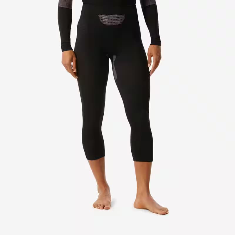 Women’s Seamless Base Layer Ski Bottoms 500 I-Soft - Black / Pink. Offer from Decathlon Ireland.