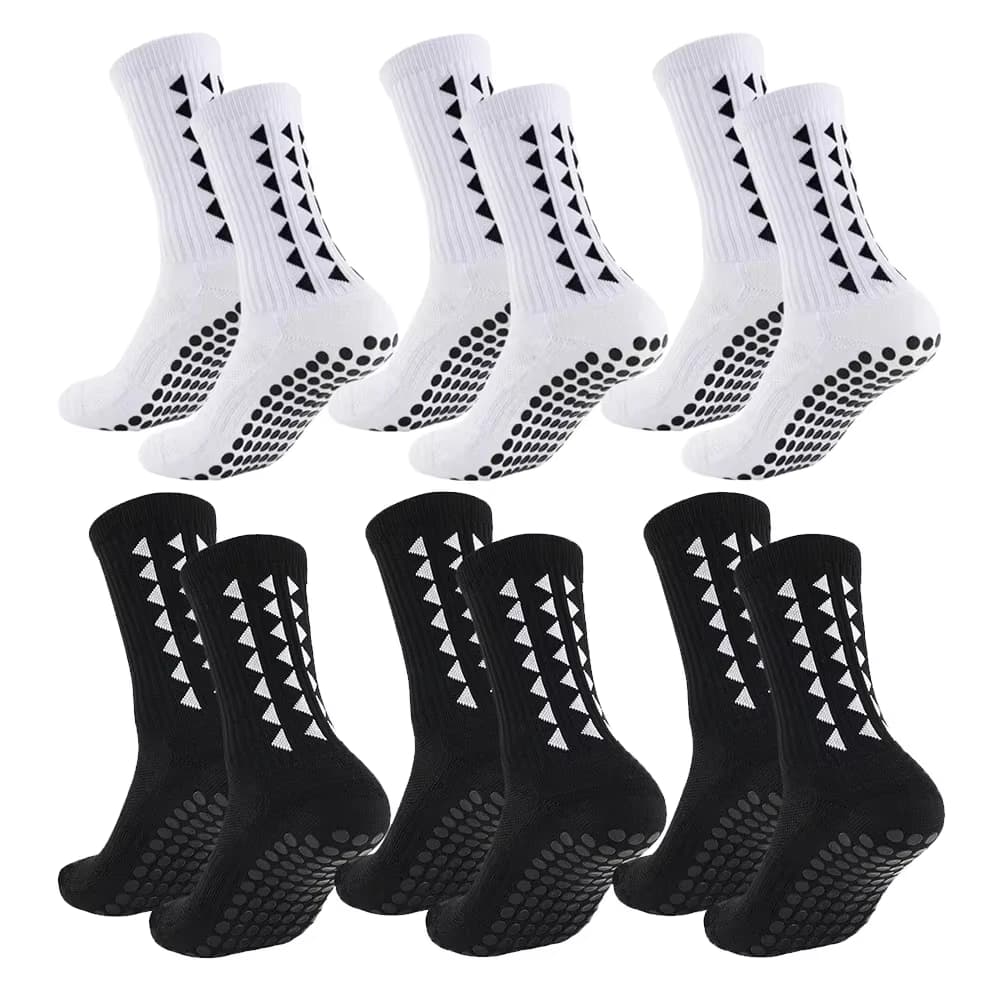 6 Paar Fußball-Grip-Socken für Herren und Damen, Sportsocken mit Frottee-Sohle für Rugby, Fußball, Radfahren, Laufen, Training und Athletik