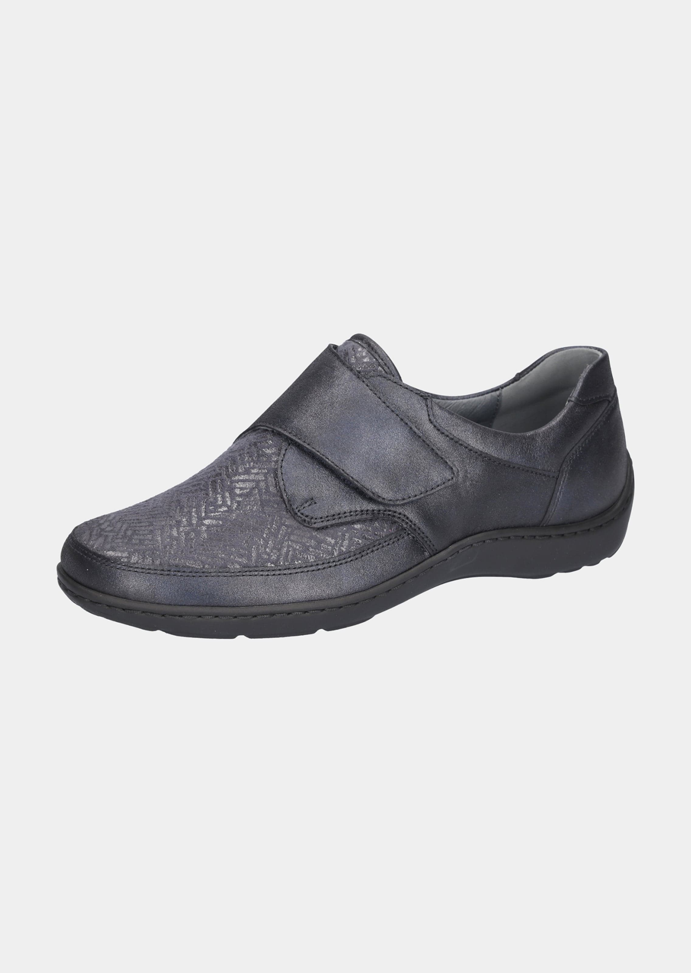 Halbschuhe mit breitem Klettverschluss - marine - Gr. 36 von Goldner Fashion