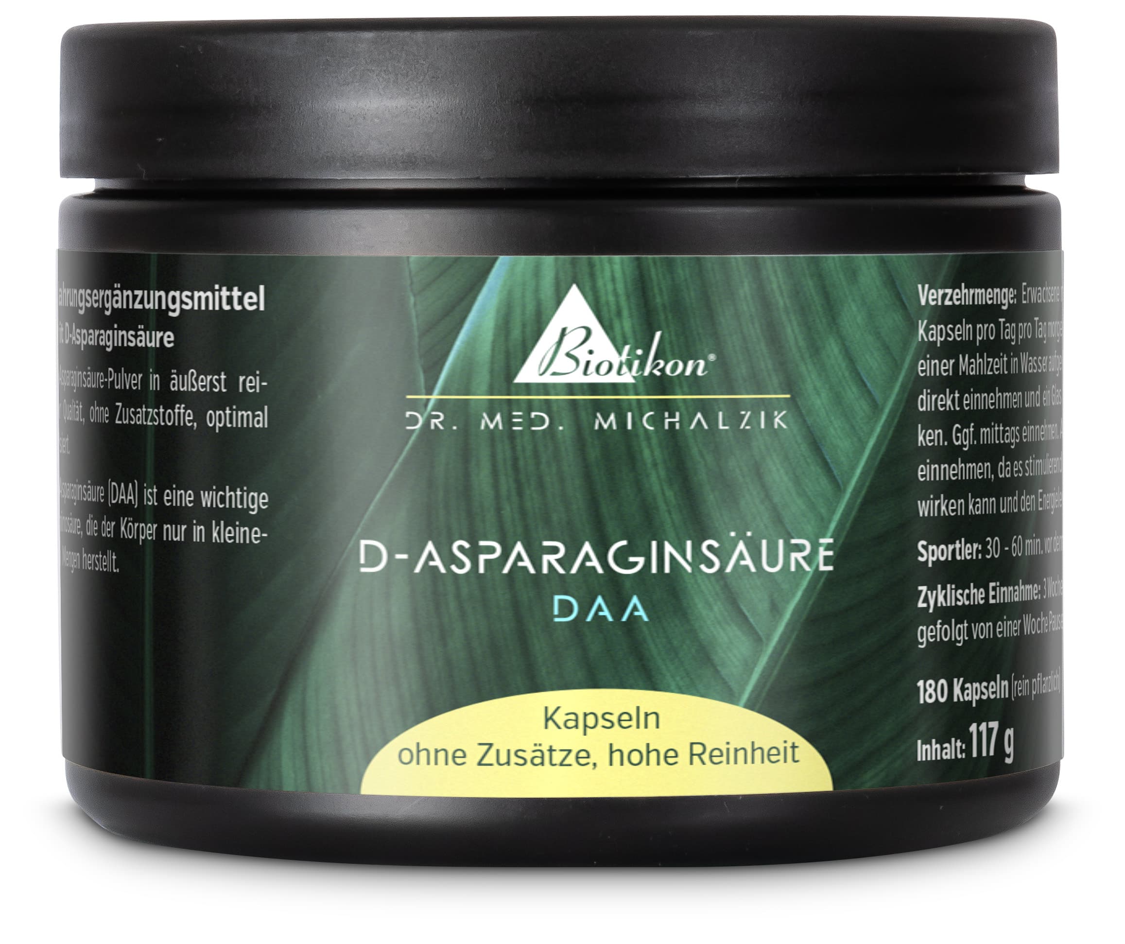 Ácido D-aspártico | 3000 mg | 180 cápsulas | Dr. med. Michalzik
