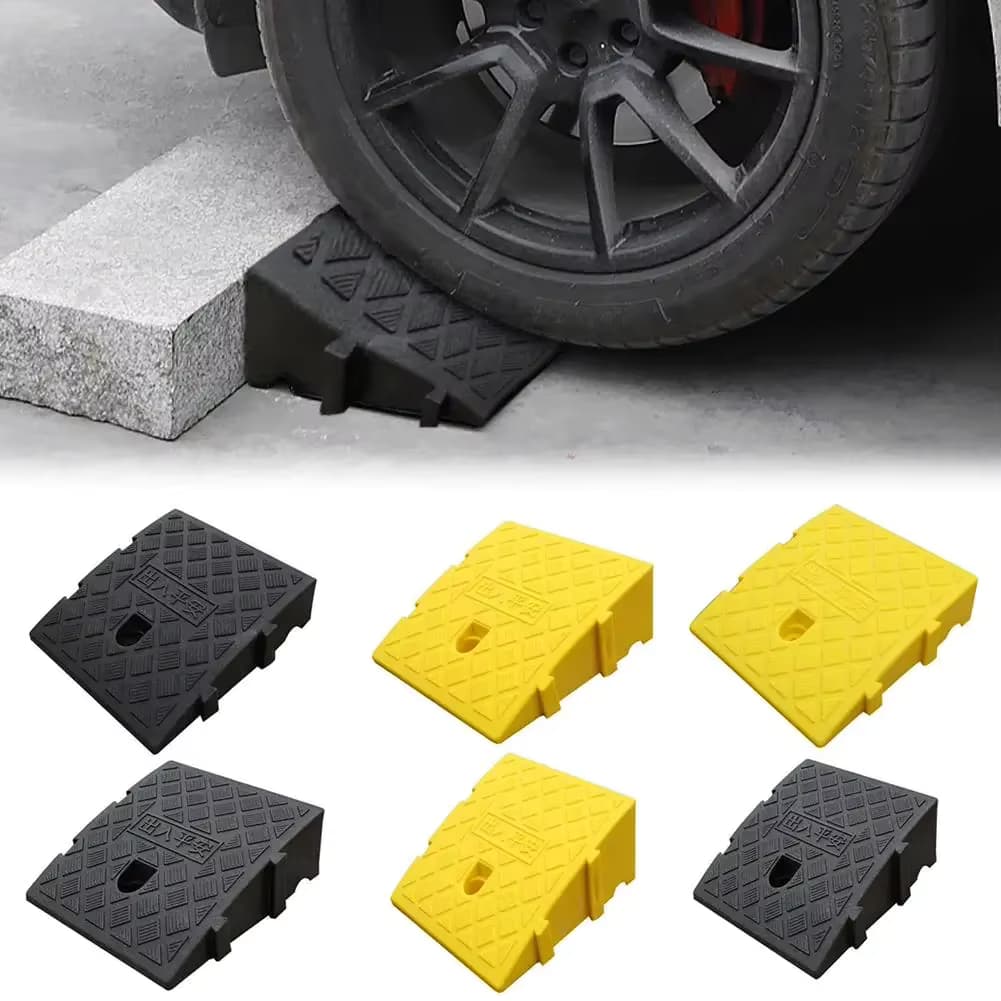 Tragbare Auto-Radrampen, 7/11/13 cm Höhe, robustes, rutschfestes Schwellenrampen-Set, Auffahrt, Radhalter für Auto, LKW, Anhänger, Fahrrad