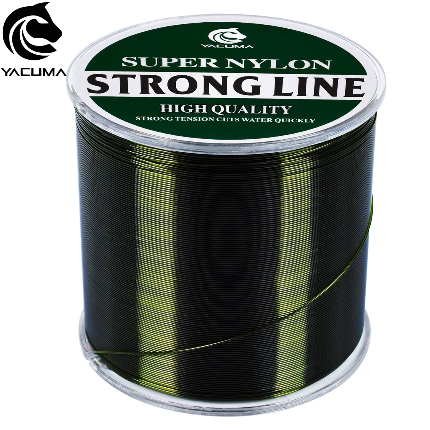 YACUMA 500M Premium Monofilament Angelschnur 0,16mm-0,47mm Olivgrün Starke Nylon Unsichtbare Unterwasser-Angelausrüstung Pesca