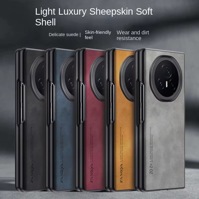 Für Honor Magic V3 MagicV3 Hülle PU-Leder Oberfläche Harter PC-Rückenschutz Matt Stoßfeste Handyhülle für Honor Magic V3 MagicV3 5G