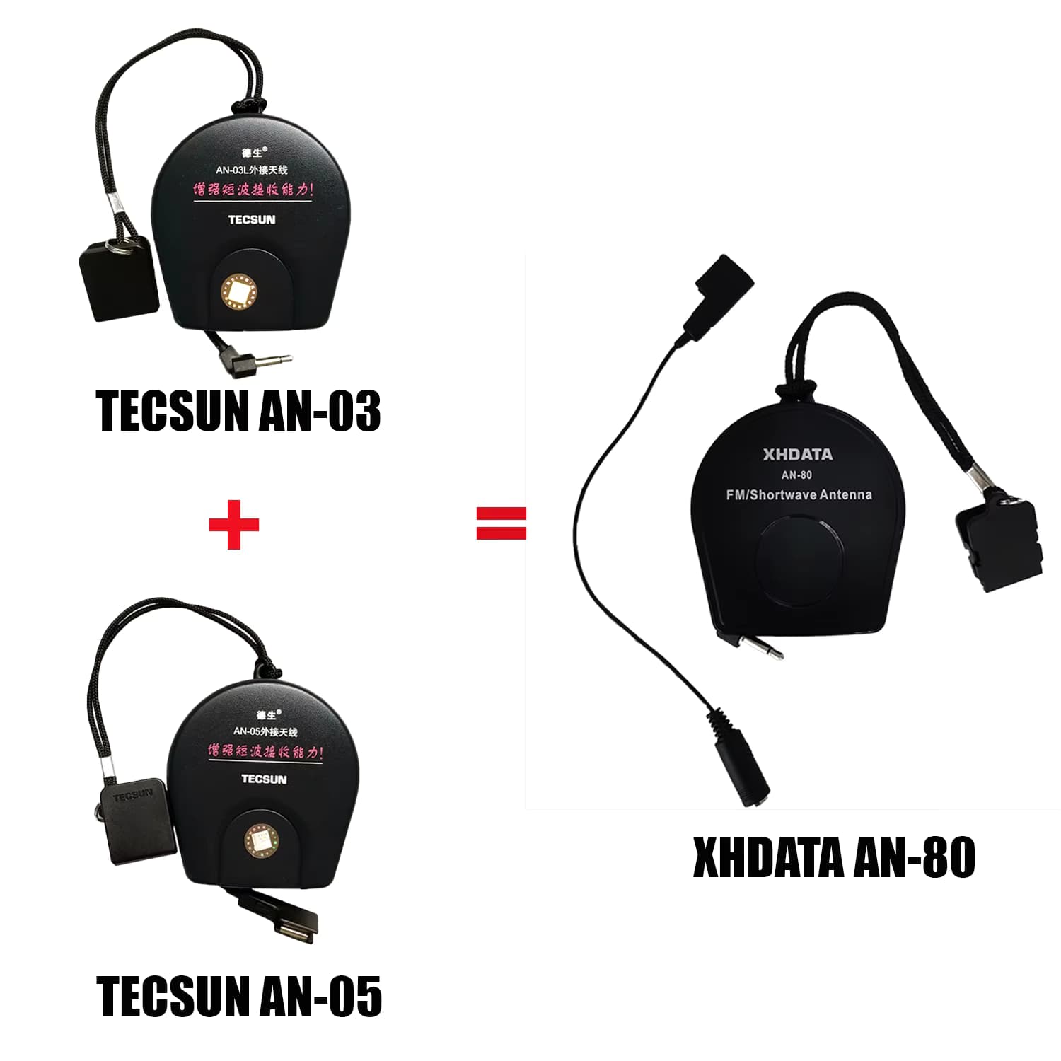 XHDATA AN80 Externe Antenne. Geeignet für alle TECSUN-Radios und andere Markenradios. Verbessern Sie die Hörperqualität
