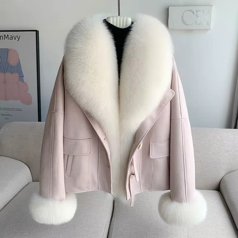 Nachahmung fuchs Pelzmantel Frauen Kurze Kleidung neue winter Parkas mode lose langarm pelz jacke Weibliche plüsch oberbekleidung T793