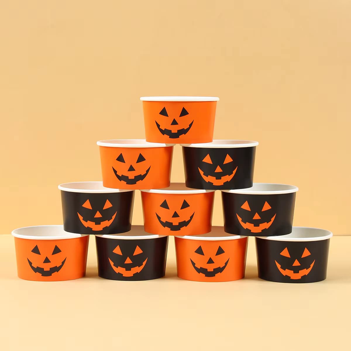 Halloween-Spinnennetz-Eiscreme-Papierschale, fröhliche Halloween-Party-Dekoration, 2025, für Zuhause, Süßes oder Saures, Kürbis-Geister-Snack-Schale